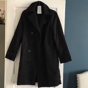 Long black pea coat ✨NWT✨